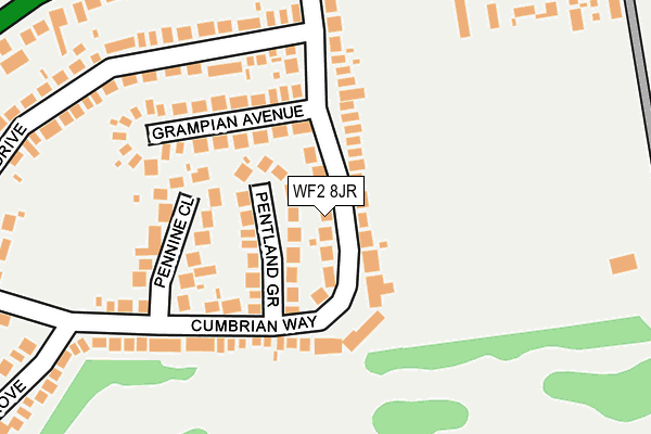 WF2 8JR map - OS OpenMap – Local (Ordnance Survey)