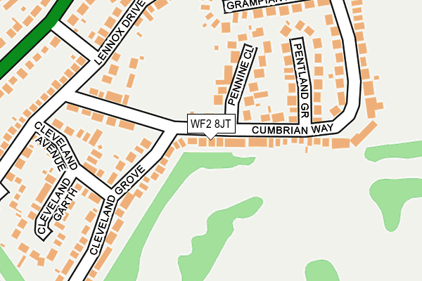 WF2 8JT map - OS OpenMap – Local (Ordnance Survey)