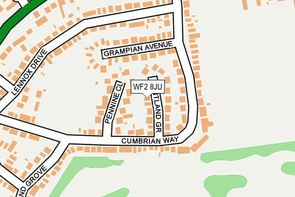 WF2 8JU map - OS OpenMap – Local (Ordnance Survey)