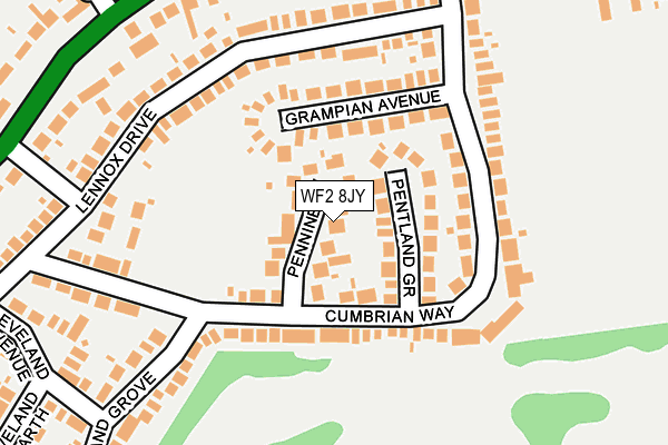 WF2 8JY map - OS OpenMap – Local (Ordnance Survey)