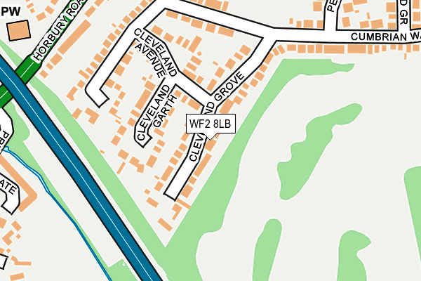 WF2 8LB map - OS OpenMap – Local (Ordnance Survey)