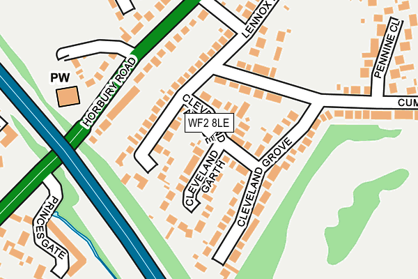 WF2 8LE map - OS OpenMap – Local (Ordnance Survey)