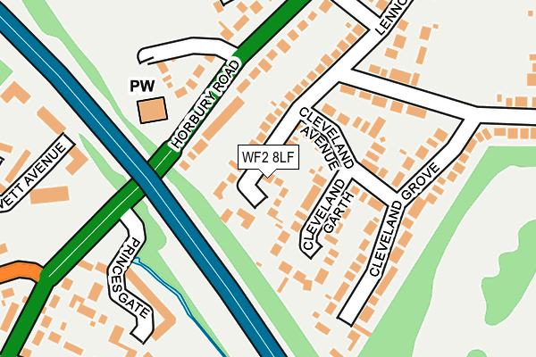 WF2 8LF map - OS OpenMap – Local (Ordnance Survey)