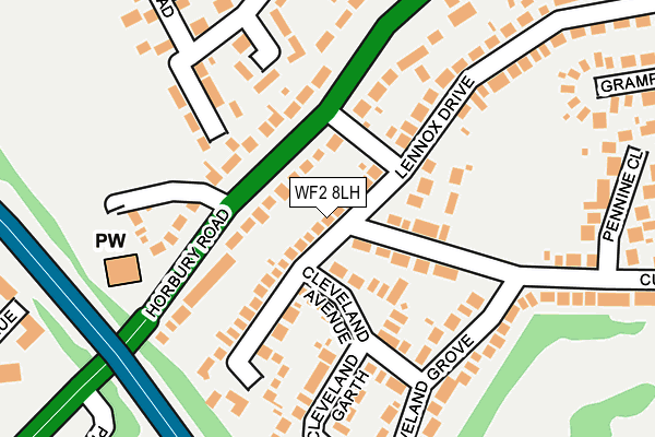 WF2 8LH map - OS OpenMap – Local (Ordnance Survey)