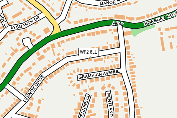 WF2 8LL map - OS OpenMap – Local (Ordnance Survey)