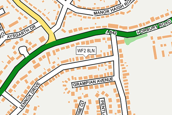 WF2 8LN map - OS OpenMap – Local (Ordnance Survey)
