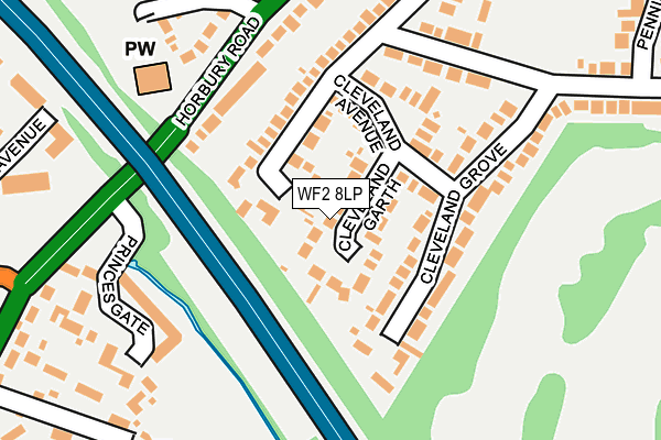 WF2 8LP map - OS OpenMap – Local (Ordnance Survey)