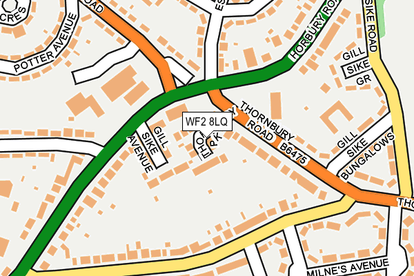 WF2 8LQ map - OS OpenMap – Local (Ordnance Survey)