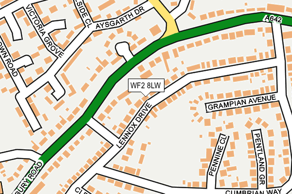 WF2 8LW map - OS OpenMap – Local (Ordnance Survey)