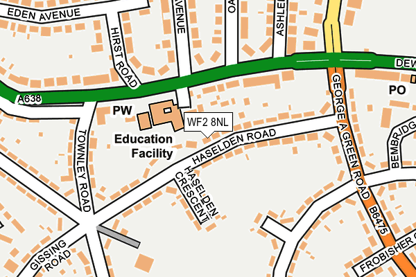WF2 8NL map - OS OpenMap – Local (Ordnance Survey)