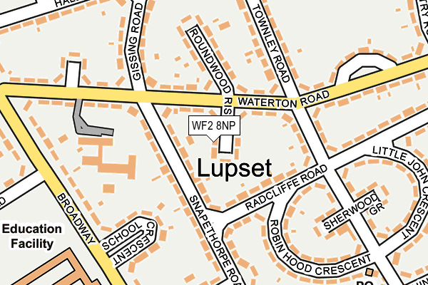 WF2 8NP map - OS OpenMap – Local (Ordnance Survey)