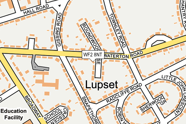 WF2 8NT map - OS OpenMap – Local (Ordnance Survey)
