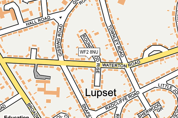 WF2 8NU map - OS OpenMap – Local (Ordnance Survey)