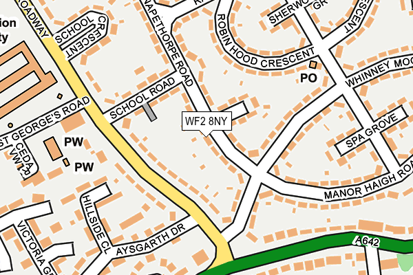WF2 8NY map - OS OpenMap – Local (Ordnance Survey)