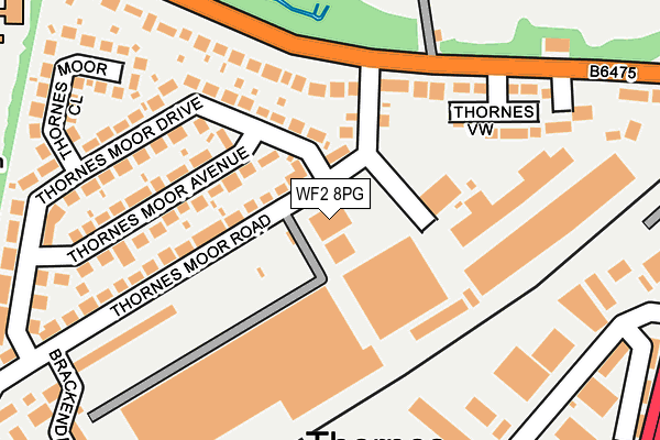 WF2 8PG map - OS OpenMap – Local (Ordnance Survey)
