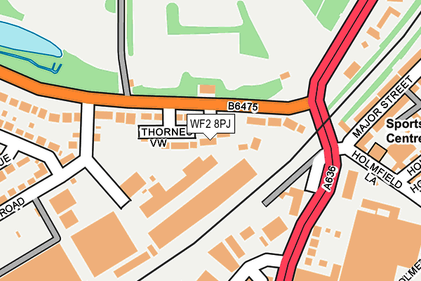 WF2 8PJ map - OS OpenMap – Local (Ordnance Survey)