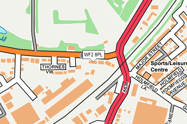WF2 8PL map - OS OpenMap – Local (Ordnance Survey)