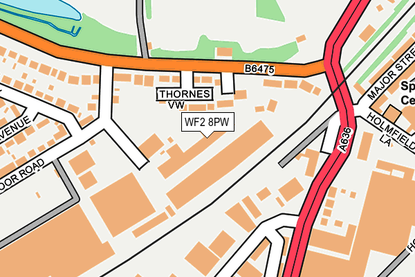 WF2 8PW map - OS OpenMap – Local (Ordnance Survey)