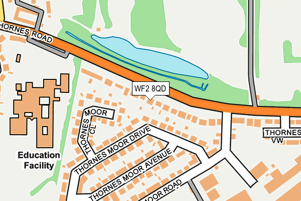 WF2 8QD map - OS OpenMap – Local (Ordnance Survey)