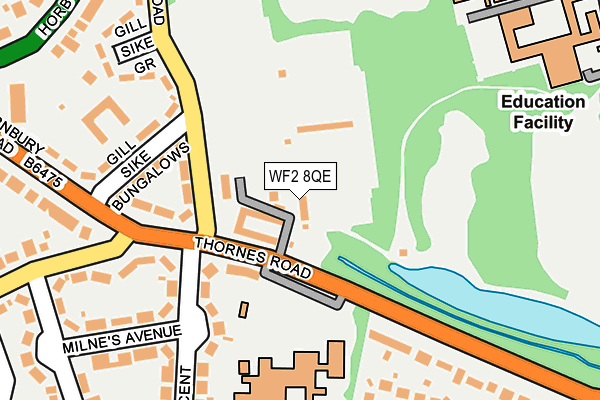 WF2 8QE map - OS OpenMap – Local (Ordnance Survey)
