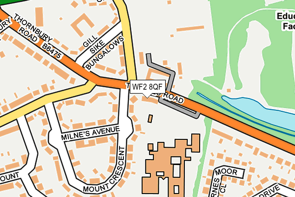 WF2 8QF map - OS OpenMap – Local (Ordnance Survey)