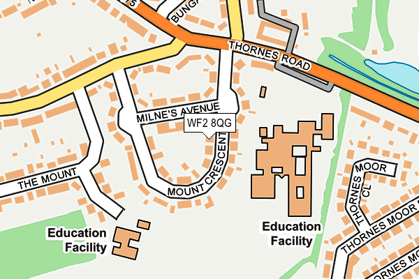 WF2 8QG map - OS OpenMap – Local (Ordnance Survey)