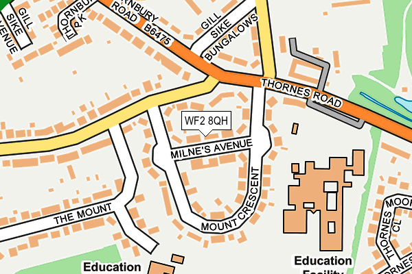 WF2 8QH map - OS OpenMap – Local (Ordnance Survey)