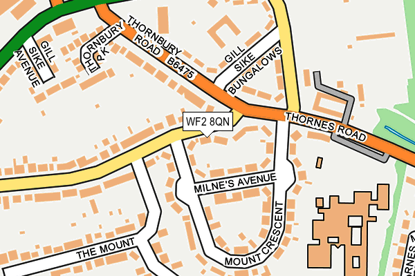 WF2 8QN map - OS OpenMap – Local (Ordnance Survey)