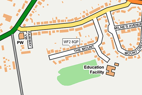 WF2 8QP map - OS OpenMap – Local (Ordnance Survey)