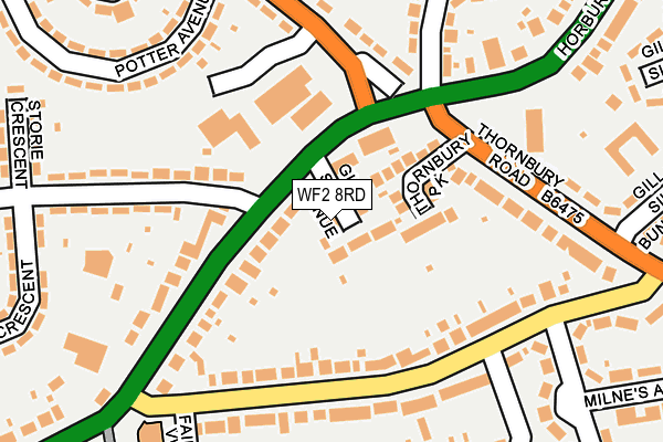 WF2 8RD map - OS OpenMap – Local (Ordnance Survey)