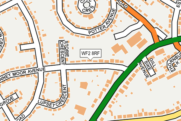 WF2 8RF map - OS OpenMap – Local (Ordnance Survey)