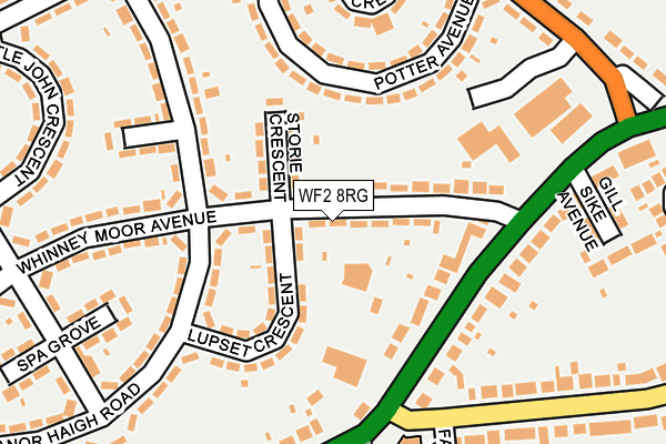WF2 8RG map - OS OpenMap – Local (Ordnance Survey)