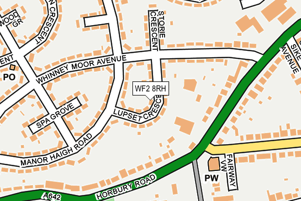 WF2 8RH map - OS OpenMap – Local (Ordnance Survey)