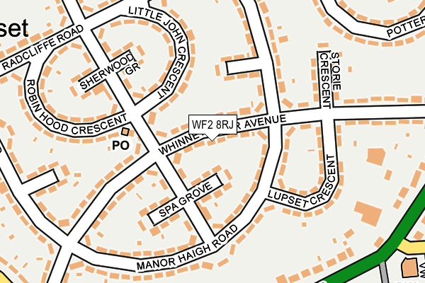 WF2 8RJ map - OS OpenMap – Local (Ordnance Survey)