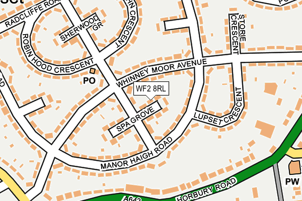 WF2 8RL map - OS OpenMap – Local (Ordnance Survey)