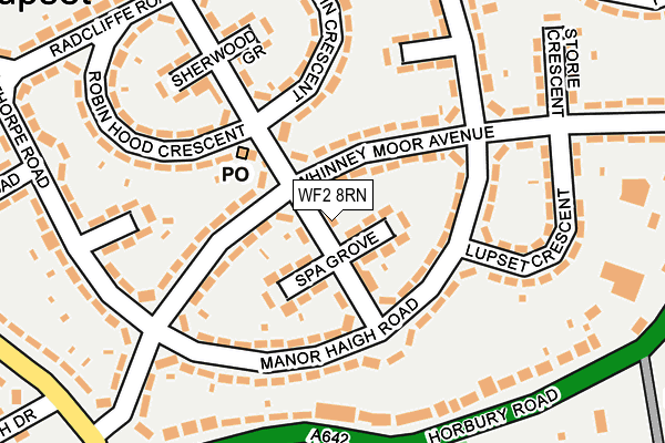 WF2 8RN map - OS OpenMap – Local (Ordnance Survey)