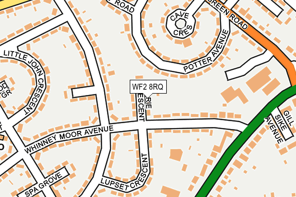 WF2 8RQ map - OS OpenMap – Local (Ordnance Survey)