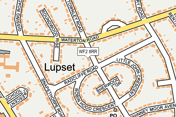 WF2 8RR map - OS OpenMap – Local (Ordnance Survey)