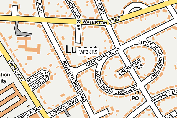 WF2 8RS map - OS OpenMap – Local (Ordnance Survey)