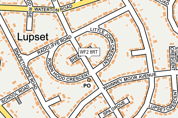 WF2 8RT map - OS OpenMap – Local (Ordnance Survey)