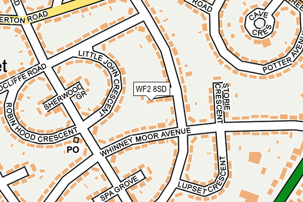 WF2 8SD map - OS OpenMap – Local (Ordnance Survey)