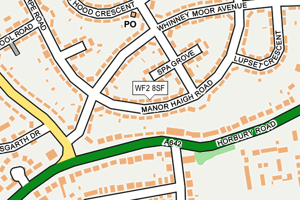 WF2 8SF map - OS OpenMap – Local (Ordnance Survey)