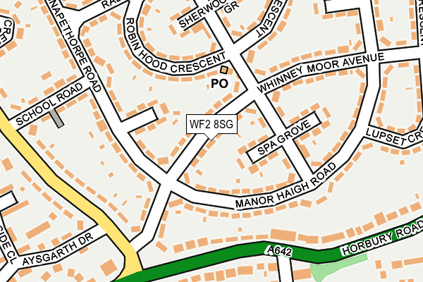 WF2 8SG map - OS OpenMap – Local (Ordnance Survey)