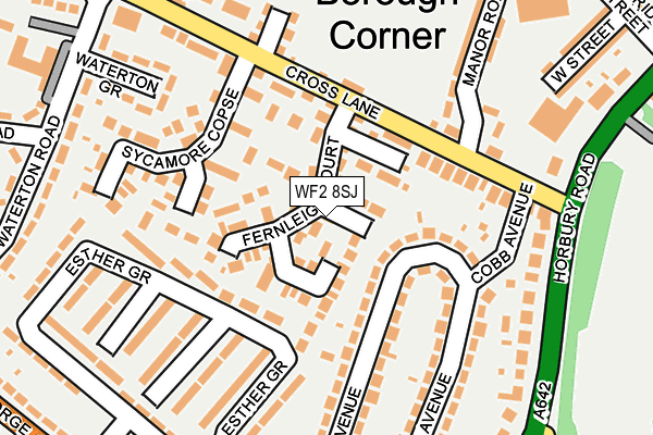 WF2 8SJ map - OS OpenMap – Local (Ordnance Survey)