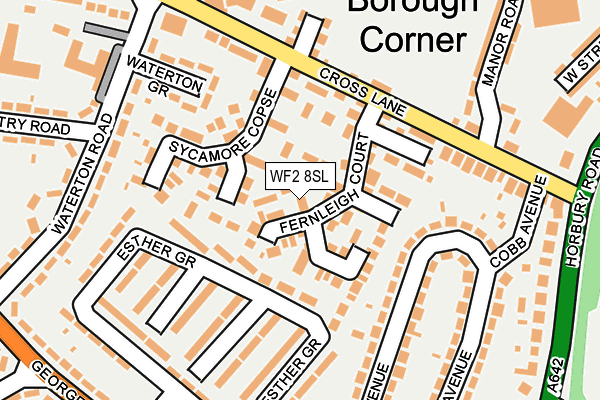 WF2 8SL map - OS OpenMap – Local (Ordnance Survey)