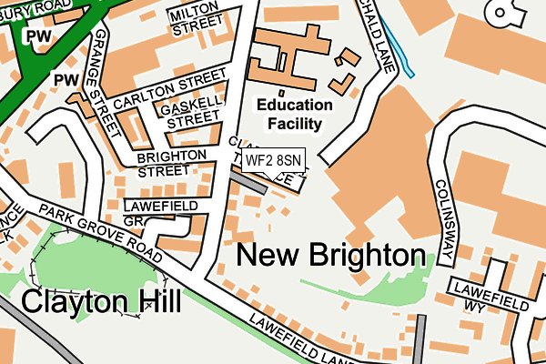 WF2 8SN map - OS OpenMap – Local (Ordnance Survey)