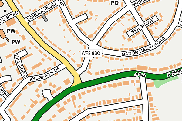 WF2 8SQ map - OS OpenMap – Local (Ordnance Survey)