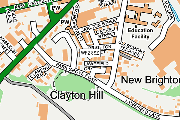 WF2 8SZ map - OS OpenMap – Local (Ordnance Survey)