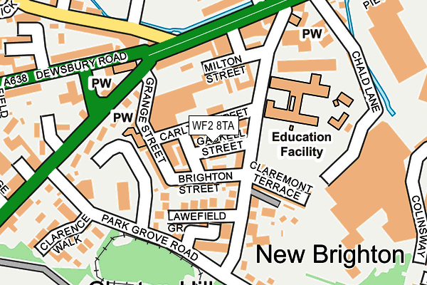 WF2 8TA map - OS OpenMap – Local (Ordnance Survey)