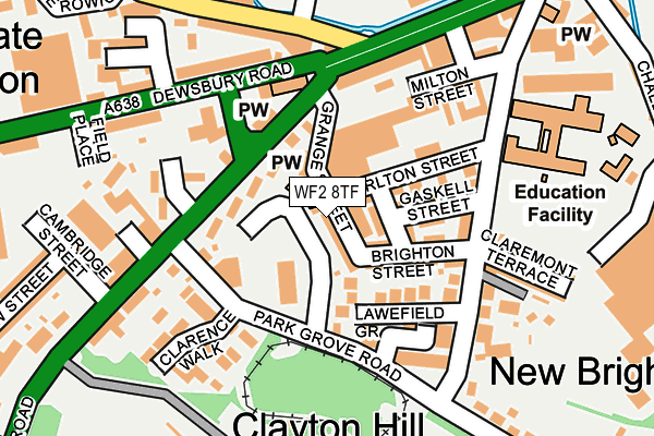 WF2 8TF map - OS OpenMap – Local (Ordnance Survey)